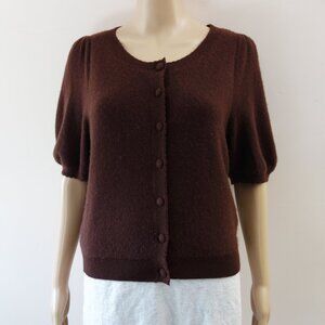 Joie 100% Cashmere Brown Half Sleeved Button-Up Cardigans (L) NWT!